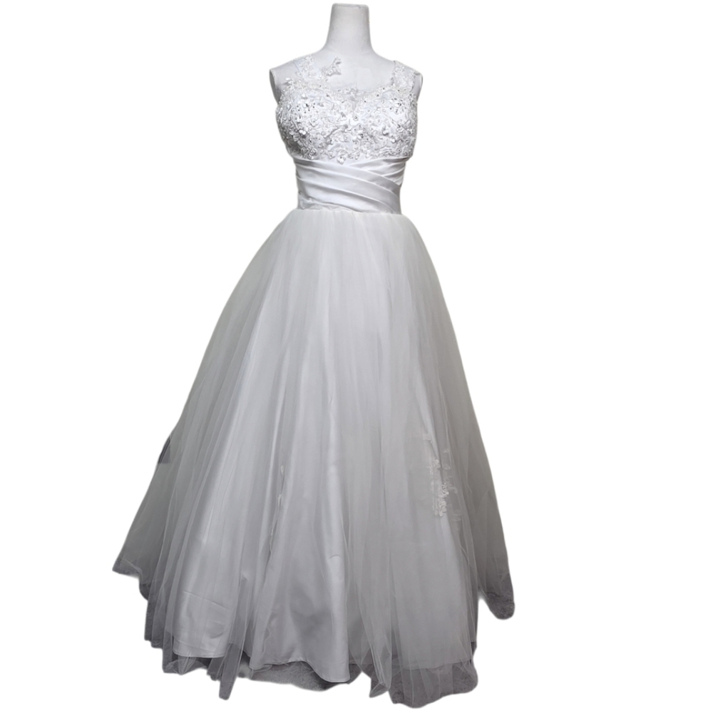 Mary's Bridal Plus Size 26 White Tulle And  Lace A-line Wedding Gown